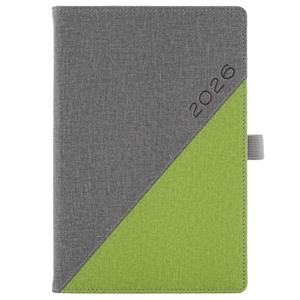 Diár DIEGO týždenný A5 2026 - sivá/zelená