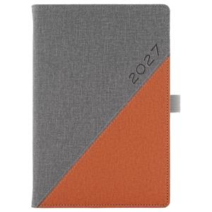 Diár DIEGO týždenný A5 2027 český - sivá/oranžová