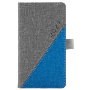 Diár DIEGO týždenný vreckový 2027 český - sivá/modrá