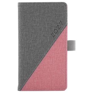 Diár DIEGO týždenný vreckový 2027 polský - sivá/růžová