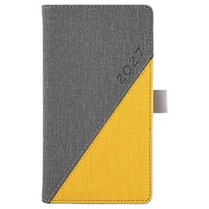 Diár DIEGO týždenný vreckový 2027 polský - sivá/žltá