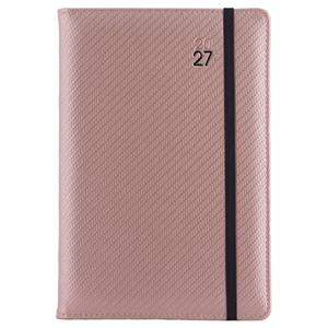 Diár ELASTIC denný A5 2027 slovenský - púdrová/čierna gumička