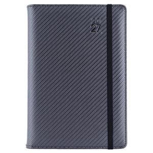 Diár ELASTIC denný B6 2027 - grafit/čierna gumička