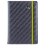 Diár ELASTIC týždenný A5 2026 - grafit/zelená gumička