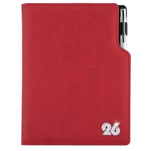 Diár GEP CRYSTAL týždenný A5 2026 - červená pastelová