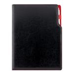 Diár GEP s perom denný A4 2027 polský - čierna, červené vnútro