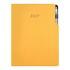 Diár GEP s perom denný A4 2027 polský - horčicová