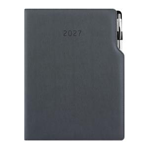 Diár GEP s perom denný A4 2027 - sivá