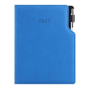 Diár GEP s perom týždenný A4 2027 - modrá pastelová