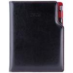 Diár GEP s perom týždenný A5 2026 - čierna/červené vnútro