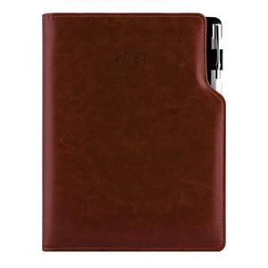 Diár GEP s perom týždenný B5 2027 polský - hnedá