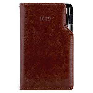 Diár GEP s perom týždenný vreckový 2025 český - hnedá