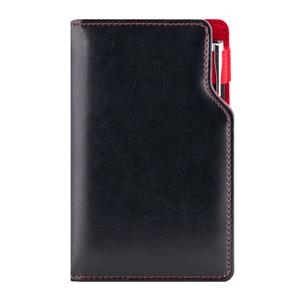 Diár GEP s perom týždenný vreckový 2027 český - čierna/červené vnútro