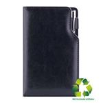 Diár GEP s perom týždenný vreckový 2027 český - čierna/čierne vnútro - recyklovaná koženka