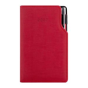 Diár GEP s perom týždenný vreckový 2027 polský - červená pastelová