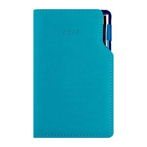 Diár GEP s perom týždenný vreckový 2027 polský - tyrkysová/modré vnútro