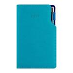 Diár GEP s perom týždenný vreckový 2027 polský - tyrkysová/modré vnútro