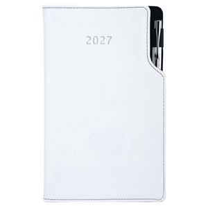 Diár GEP s perom týždenný vreckový 2027 slovenský - biela/ čierne obšitie