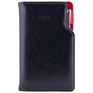 Diár GEP s perom týždenný vreckový 2027 slovenský - čierna/červené vnútro