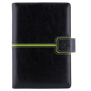 Diár MAGNETIC týždenný A5 2026 - čierna/zelená
