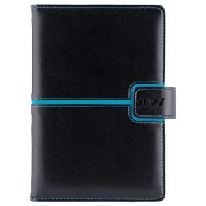 Diár MAGNETIC týždenný A5 2027 slovenský - čierna/tyrkysová