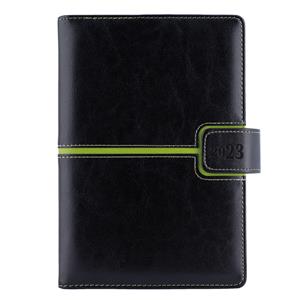 Diár MAGNETIC týždenný B6 2023 - čierna/zelená