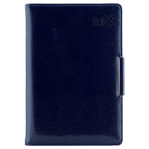 Diár METALIC denný B6 2027 polský - tmavo modrá