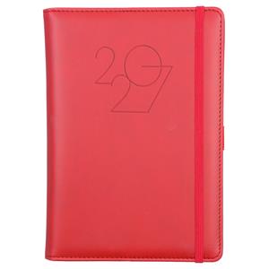 Diár POLY denný A5 2027 polský - červená