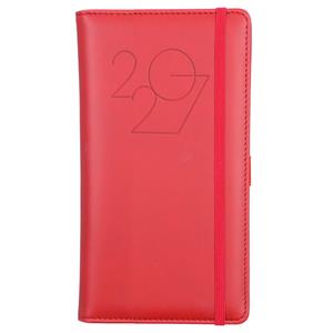 Diár POLY týždenný vreckový 2027 polský - červená