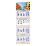 Drevený štvormesačný kalendár Kvatro Wood Benátky skládaný český so špirálou 2024 - modrý