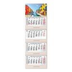 Drevený štvormesačný kalendár Kvatro Wood Benátky skládaný český so špirálou 2024 - sivý