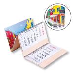 Drevený štvormesačný kalendár Kvatro Wood Benátky skládaný český so špirálou 2026 - modrý