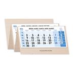 Drevený štvormesačný kalendár Kvatro Wood skládaný český so špirálou 2026 - modrý