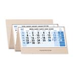 Drevený štvormesačný kalendár Kvatro Wood skládaný český so špirálou 2027 - modrý