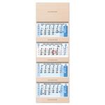 Drevený štvormesačný kalendár Kvatro Wood skládaný český so špirálou 2027 - modrý