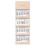 Drevený štvormesačný kalendár Kvatro Wood skládaný český so špirálou 2027 - sivý