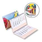 Drevený trojmesačný kalendár Trio Wood Benátky skládaný český so špirálou 2027 - modrý