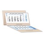 Drevený trojmesačný kalendár Trio Wood skládaný český so špirálou 2027 - modrý