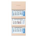 Drevený trojmesačný kalendár Trio Wood skládaný český so špirálou 2027 - modrý