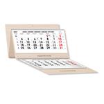 Drevený trojmesačný kalendár Trio Wood skládaný český so špirálou 2027 - sivý