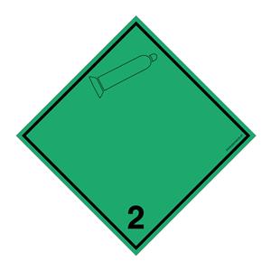 GAZY NIEPALNE, NIETRUJĄCE PODKLASA 2 CZARNY SYMBOL, płyta PVC 2 mm, 100x100 mm