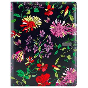 GEP DESIGN konferenčné dosky v darčekovej krabičke čiernej - kvety so štvorčekovým blokom blokom - recyklovaná koženka