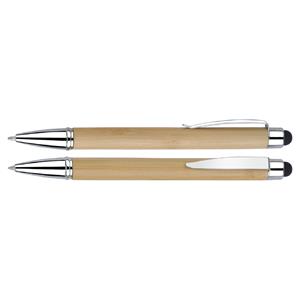 Guľôčkové pero Blustery - svetlé drevo/čierna