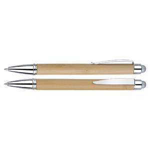 Guľôčkové pero Blustery - svetlé drevo/strieborná