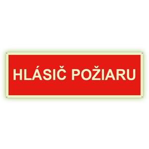 Hlásič požiaru - fotoluminiscenčná tabuľka, plast 2 mm s dierkami 150x50 mm