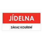 JÍDELNA, červená, samolepka, 190x90 mm