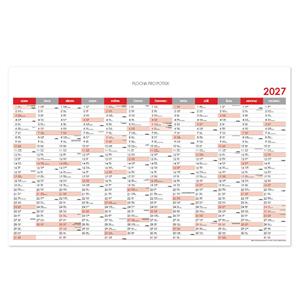 Nástenná plánovacia mapa 2027 CZ - 100 x 63 cm - červená