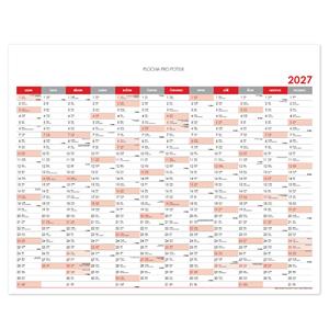 Nástenná plánovacia mapa 2027 CZ - 100 x 80 cm - červená