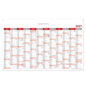 Nástenná plánovacia mapa 2027 CZ s očkami na zavesenie - 100 x 63 cm - červená