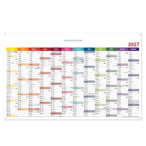 Nástenná plánovacia mapa 2027 CZ s očkami na zavesenie - 100 x 63 cm - farebná